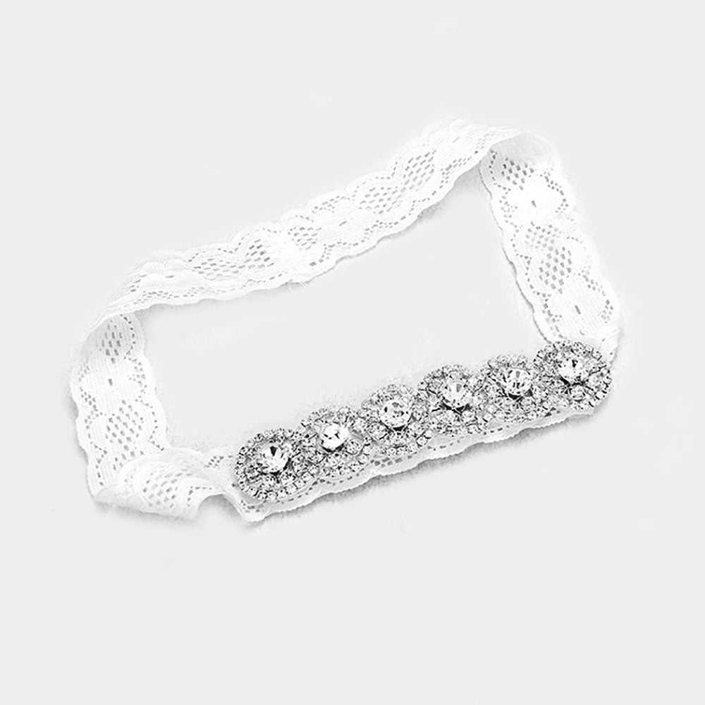 Garter Crystal Pave Round Lace
