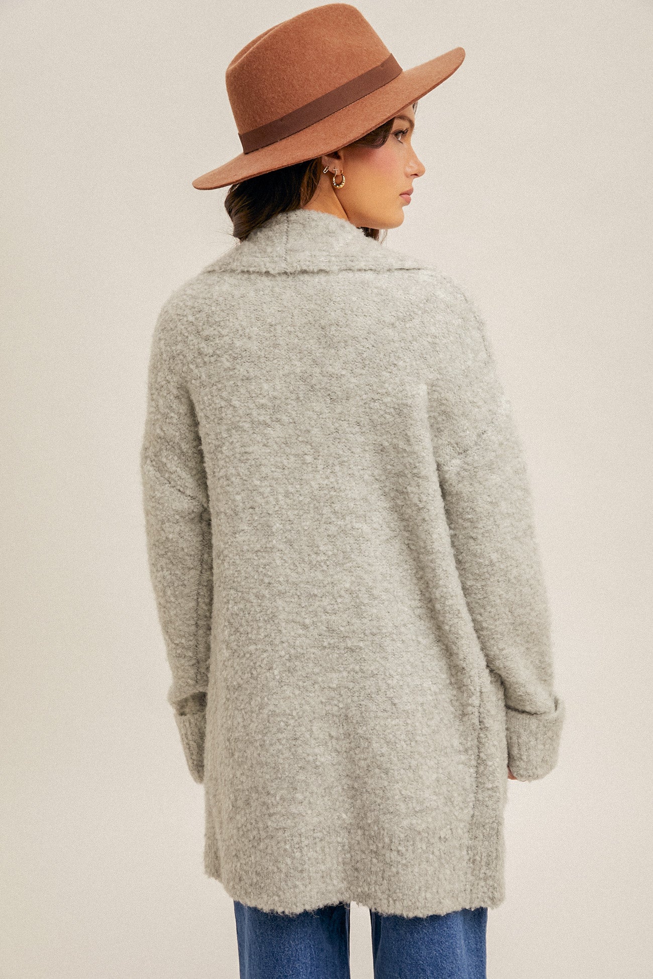 Fuzzy Texture Knit Cardigan