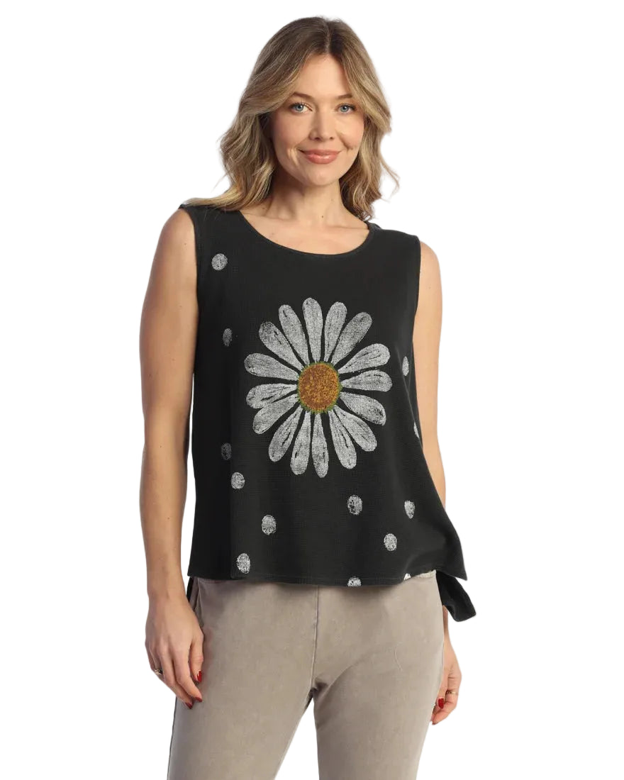Sleeveless Thermal Tank with Side Slit - Happy Days