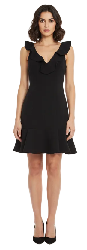 Sleeveless V-Neck Ruffle Short Dress