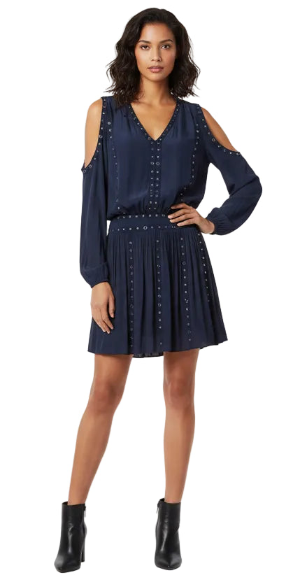 V-Neck Open Shoulder Short Dress