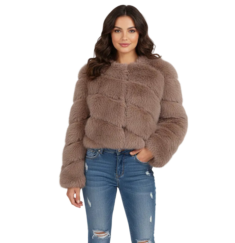 Short Faux Fur Bolero Jacket