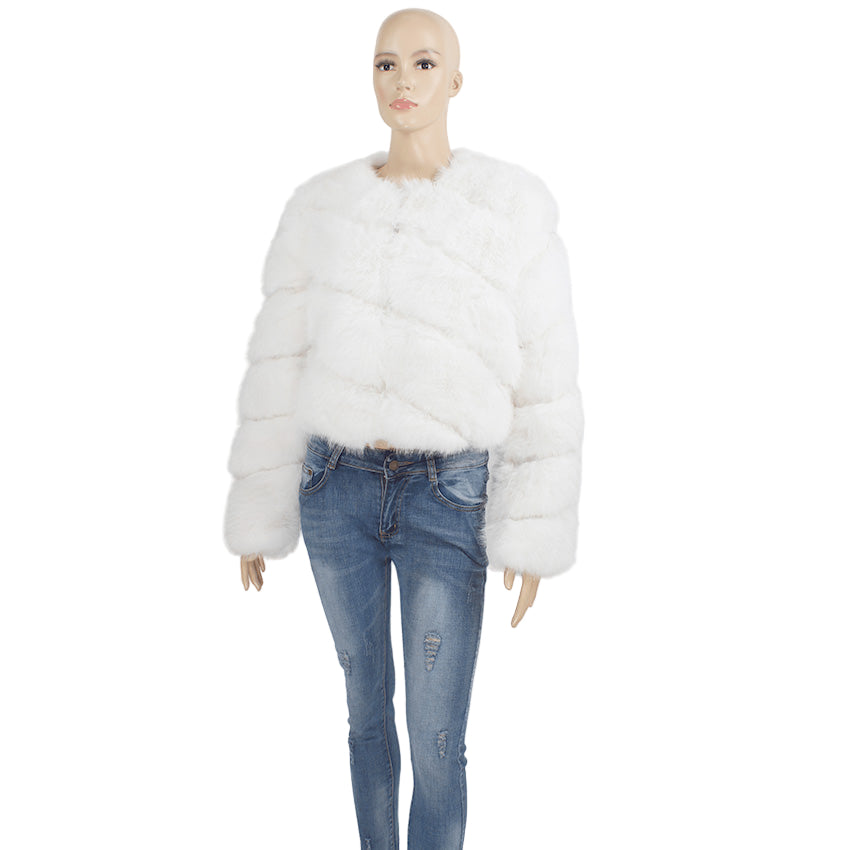 Short Faux Fur Bolero Jacket