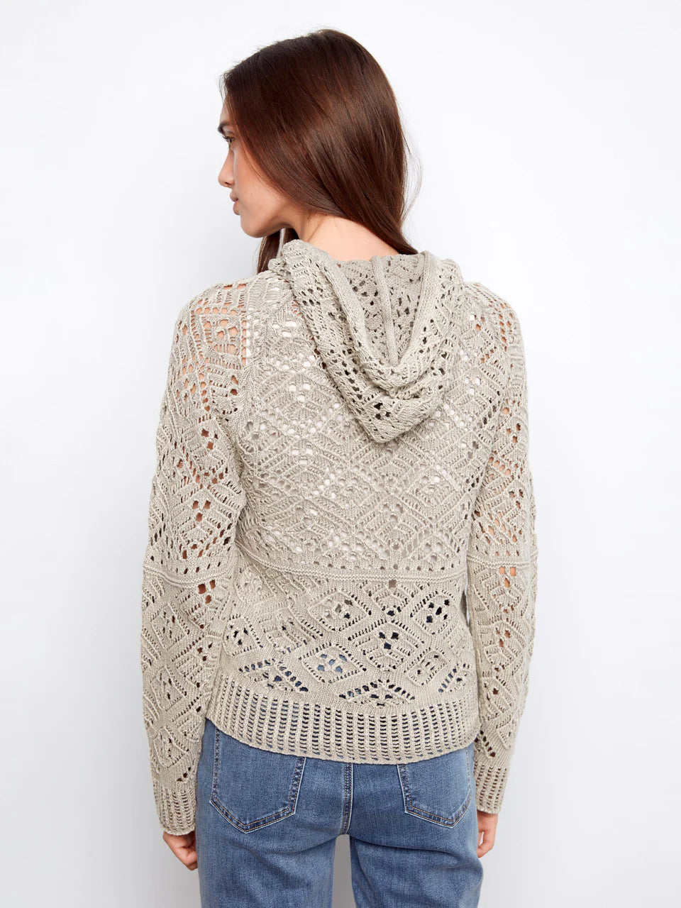 Cotton Crochet Hoodie Sweater