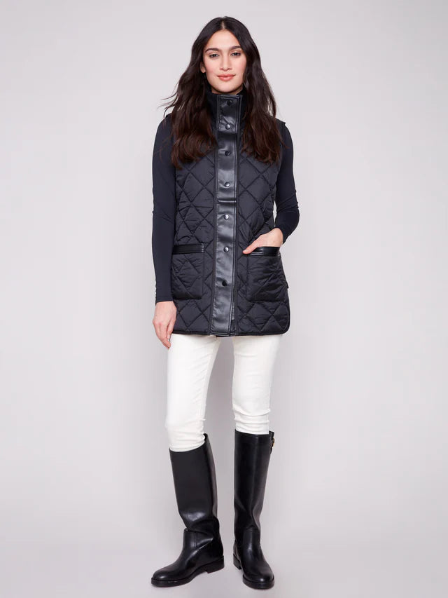 Reversible Button-Front Quilted Vest