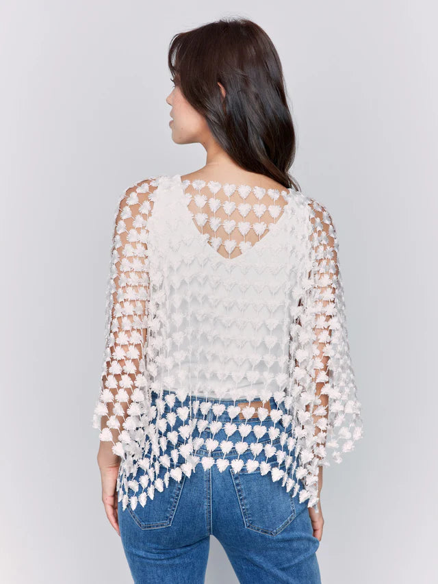 Textured Crochet Flower Top