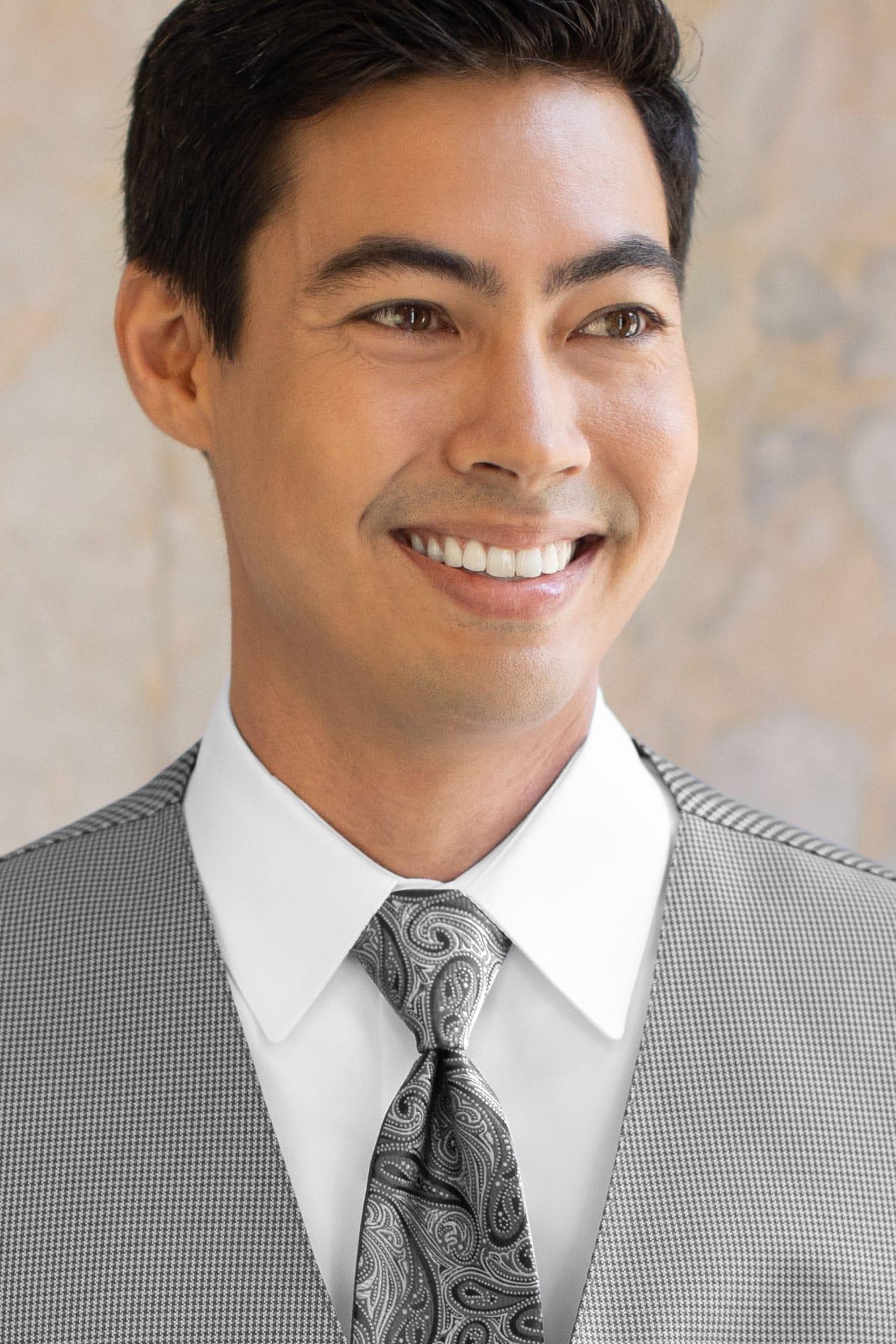 Foundation Paisley Windsor Tie Heather Grey