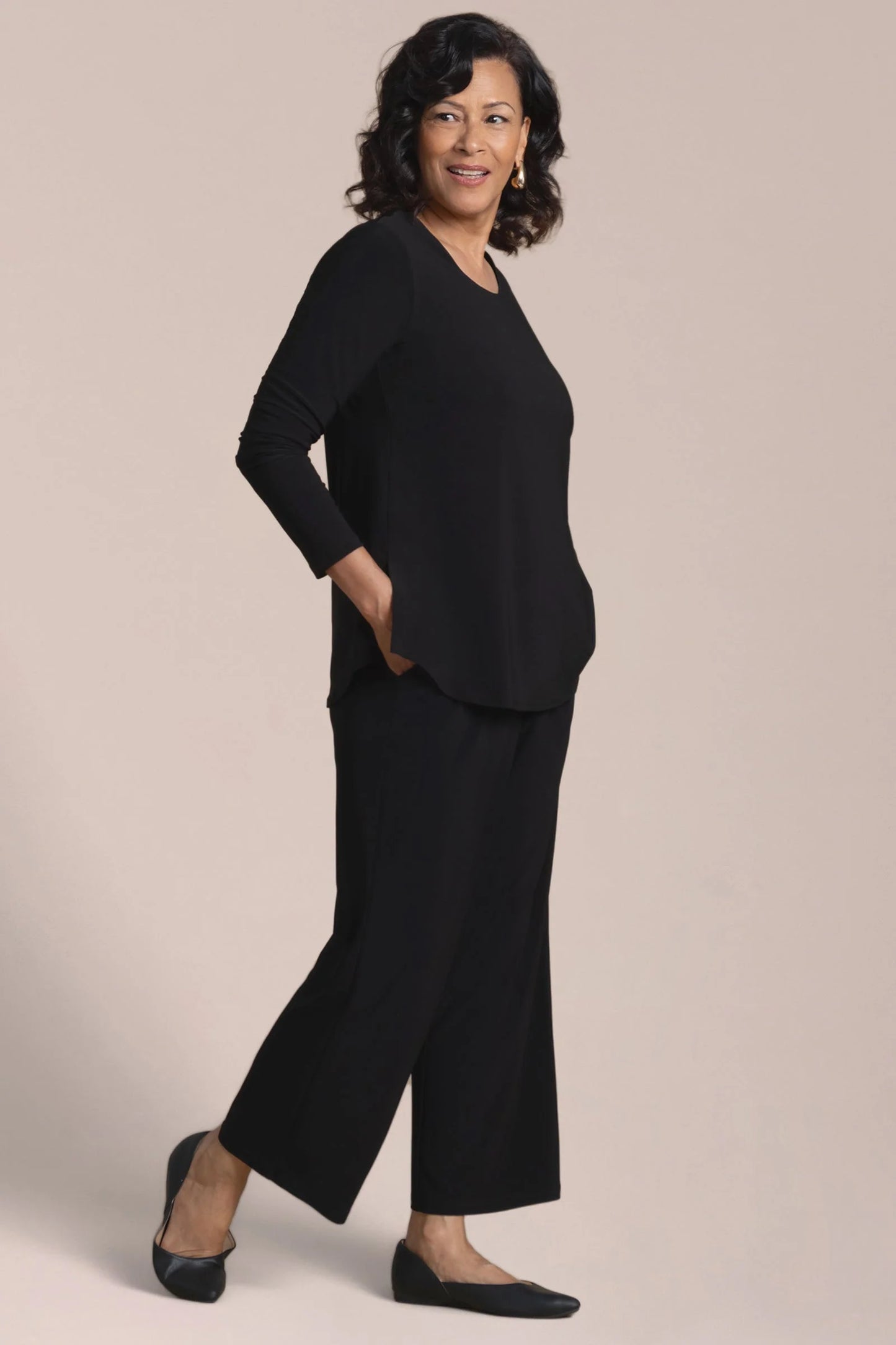 Go To Soft Round Neck Top, LS