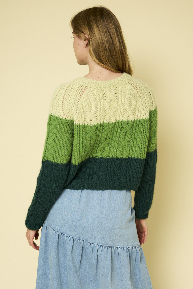 Long Sleeve Color Block Sweater