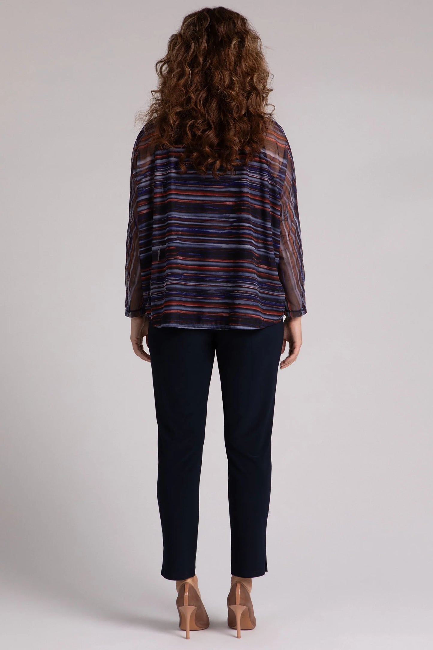 Raglan Cinch Top, Printed Mesh