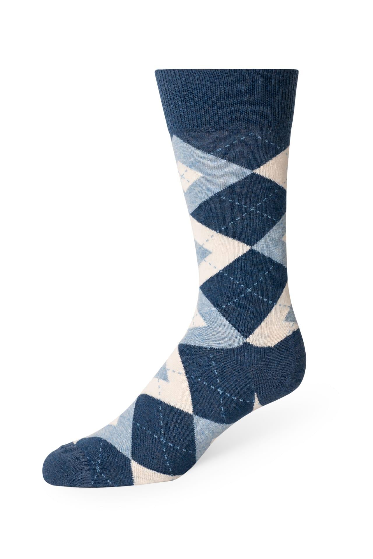 Socks Argyle Heather Navy