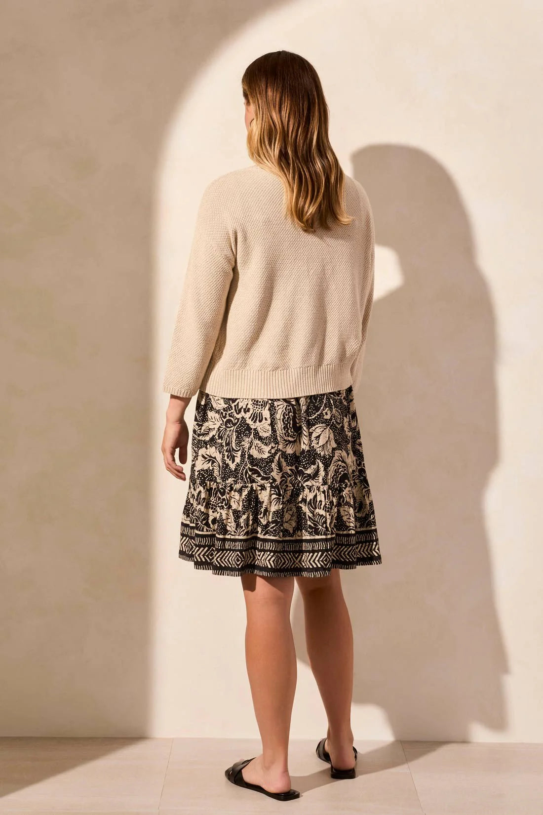 Cotton Curved-Hem Cocoon Cardigan