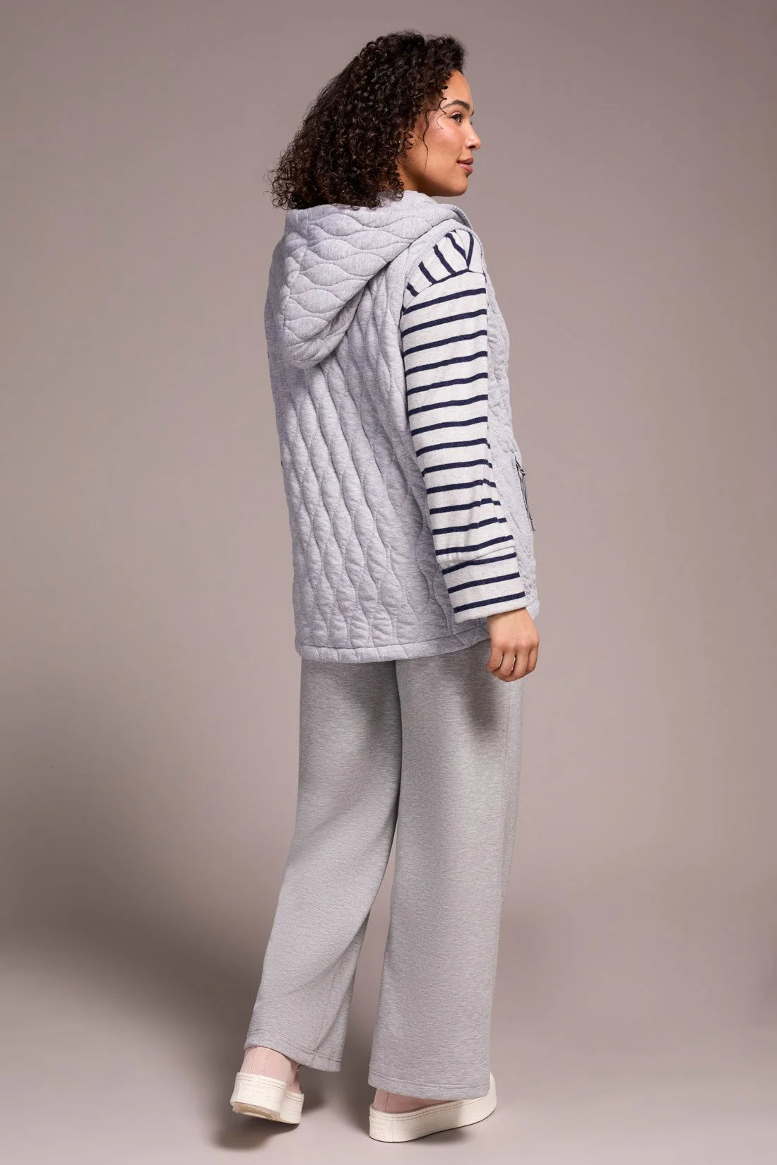 Quilted Cotton Long Hooded Vest