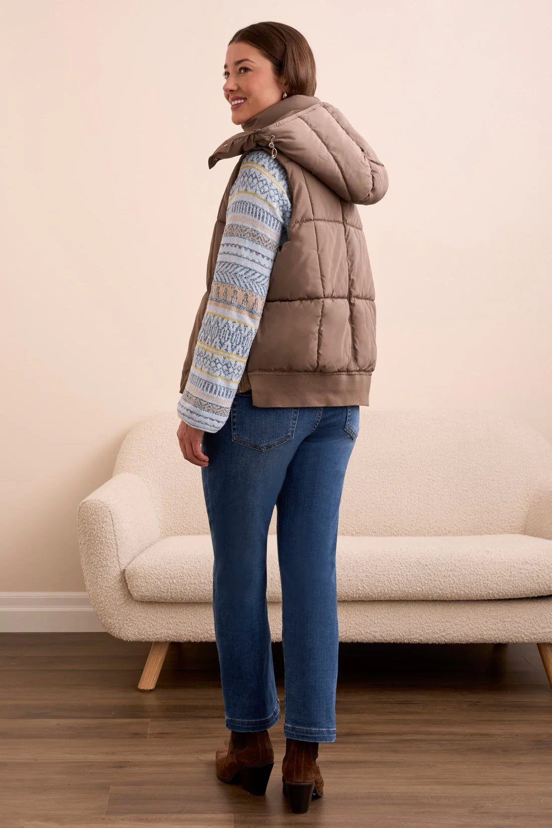 Quilted Vest with Removable Hood