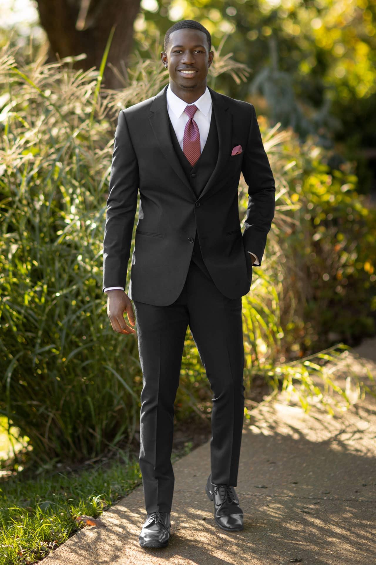 Black Performance Wedding Suit by Michael Kors