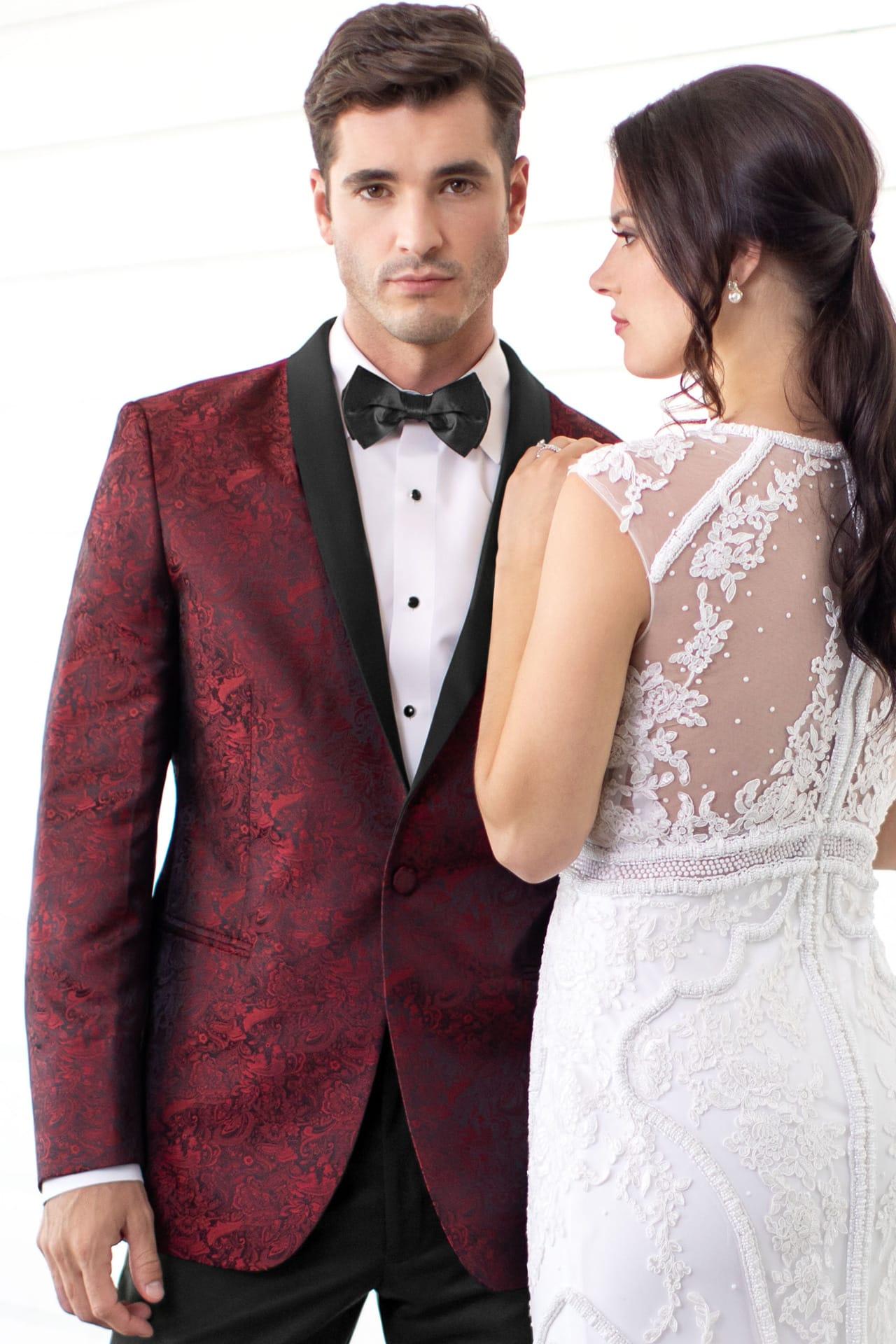 Apple Red Paisley Aries Tuxedo by Mark of Distinction