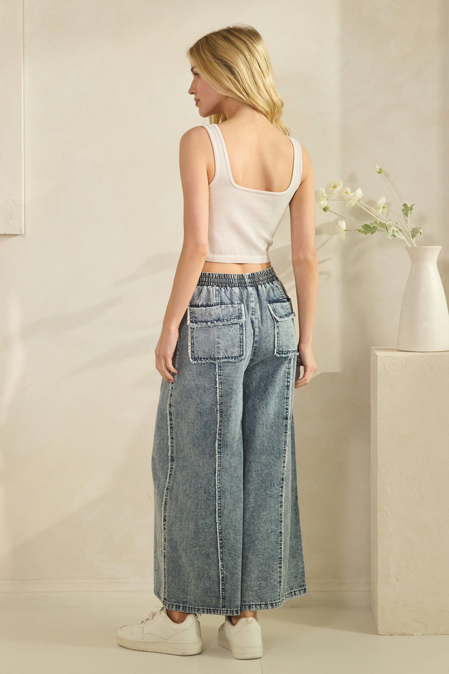 Stone Wash Dream Wide Leg Pants