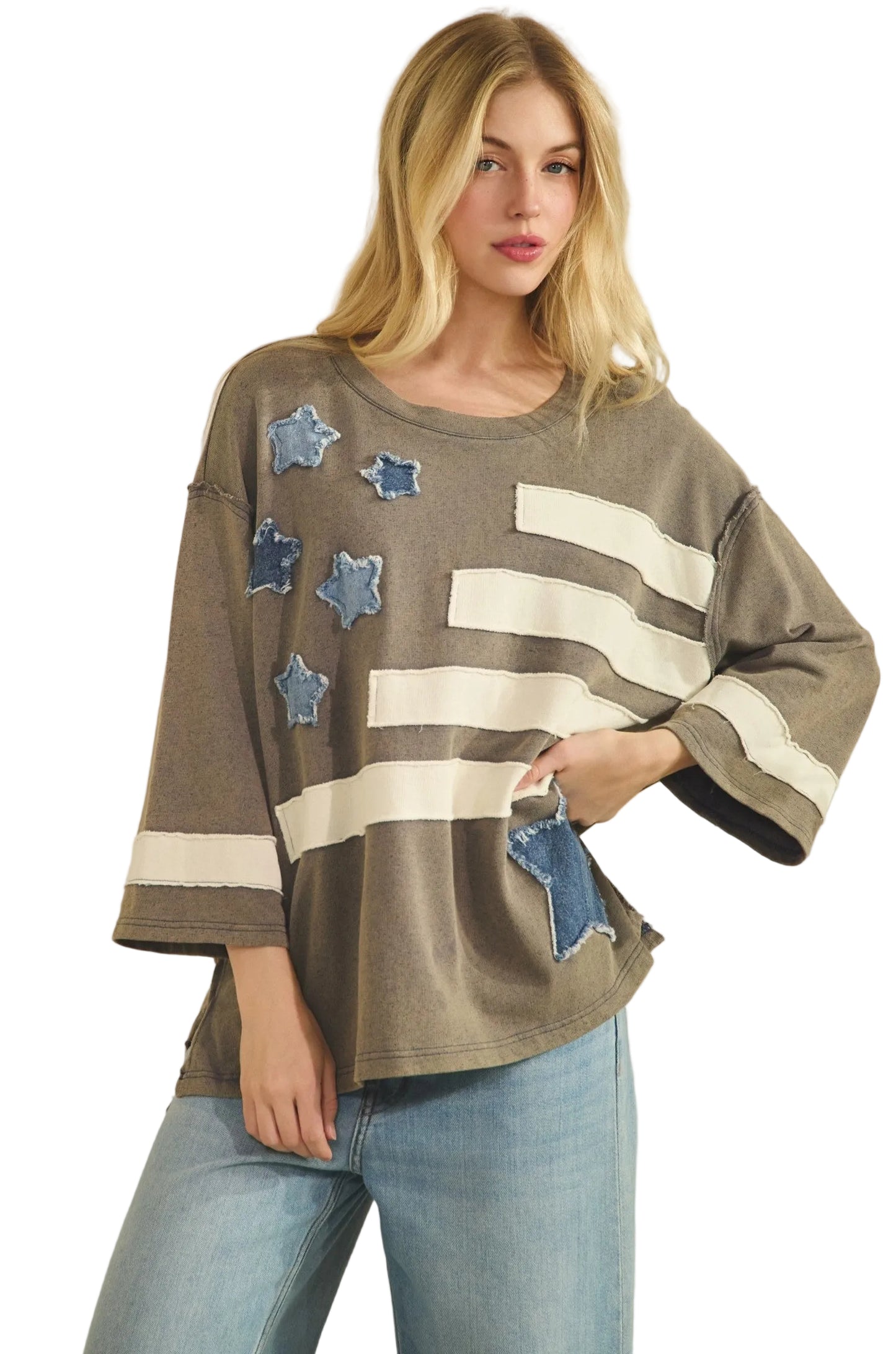 Oversized Sweatshirt with Stars