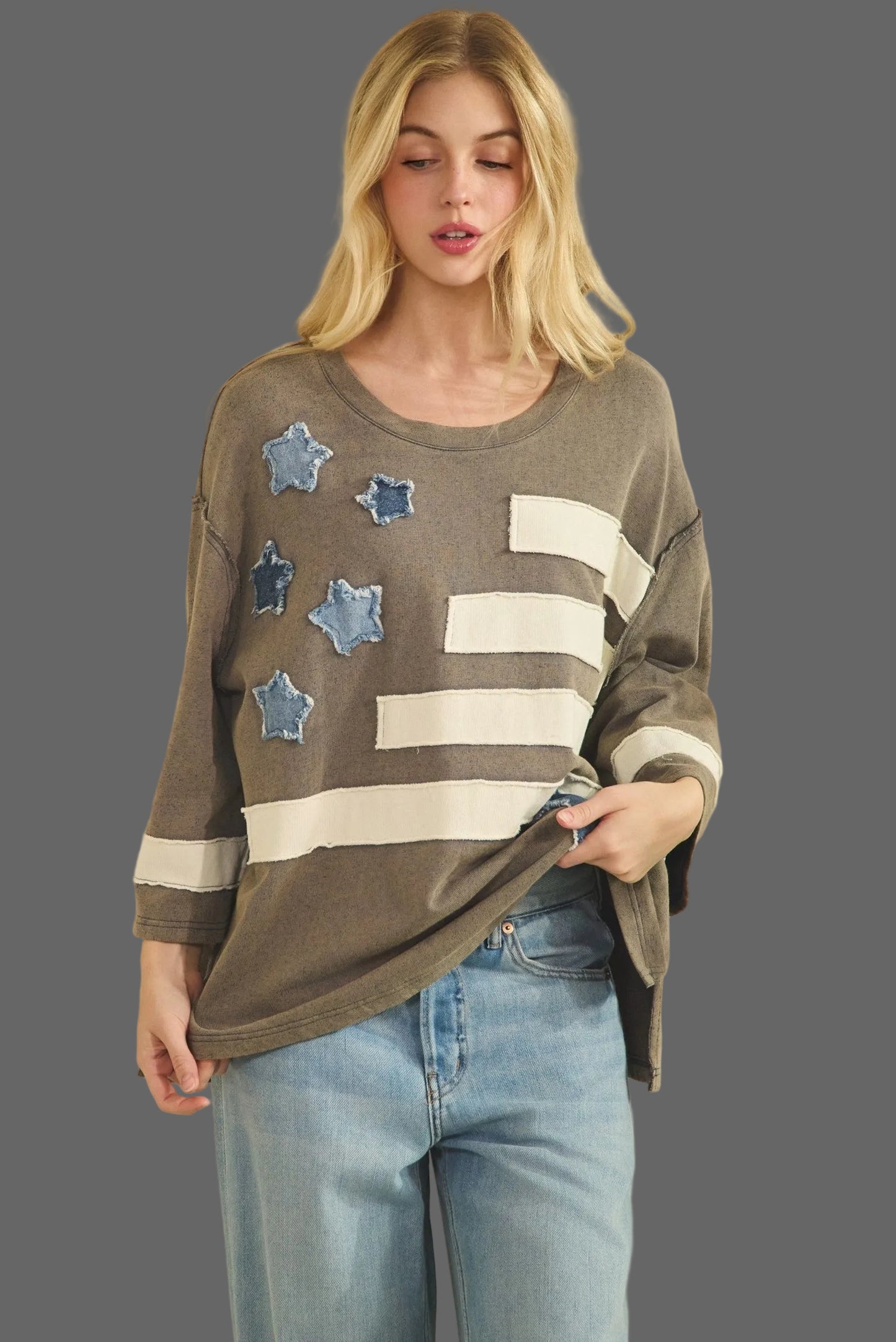 Oversized Sweatshirt with Stars