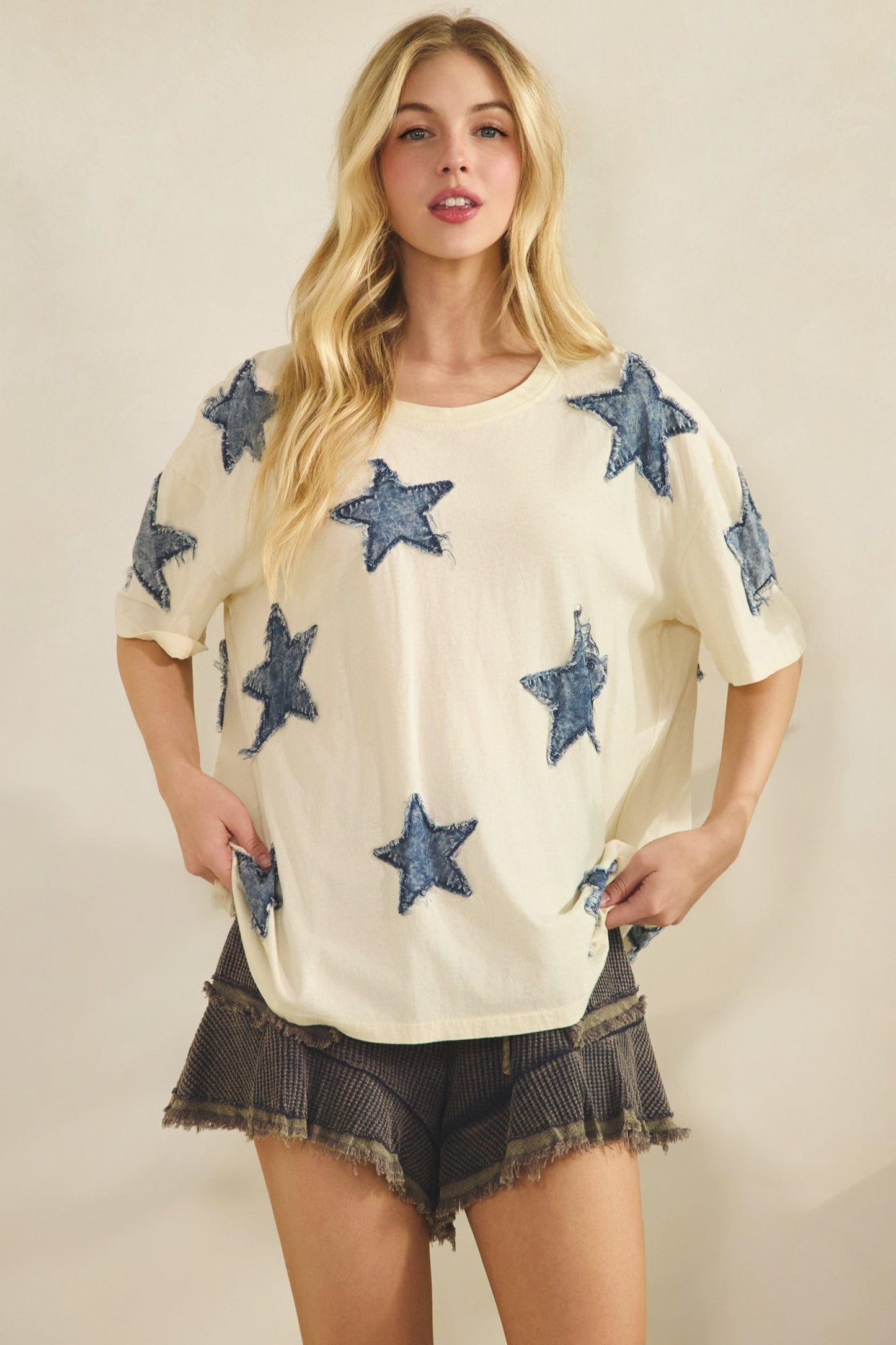 Starlit Denim Applique Tee