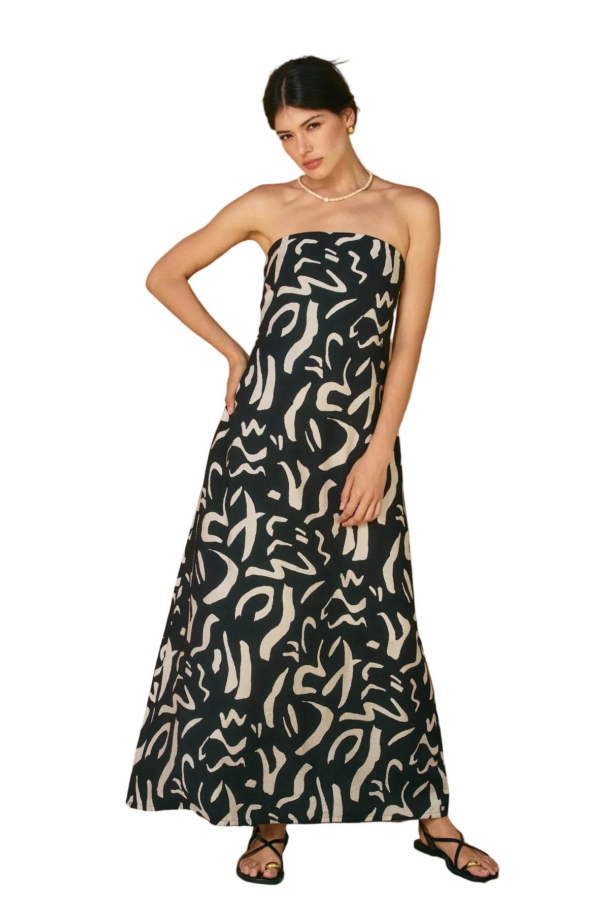 Modern Possibilities Strapless Drape Back Maxi Dress