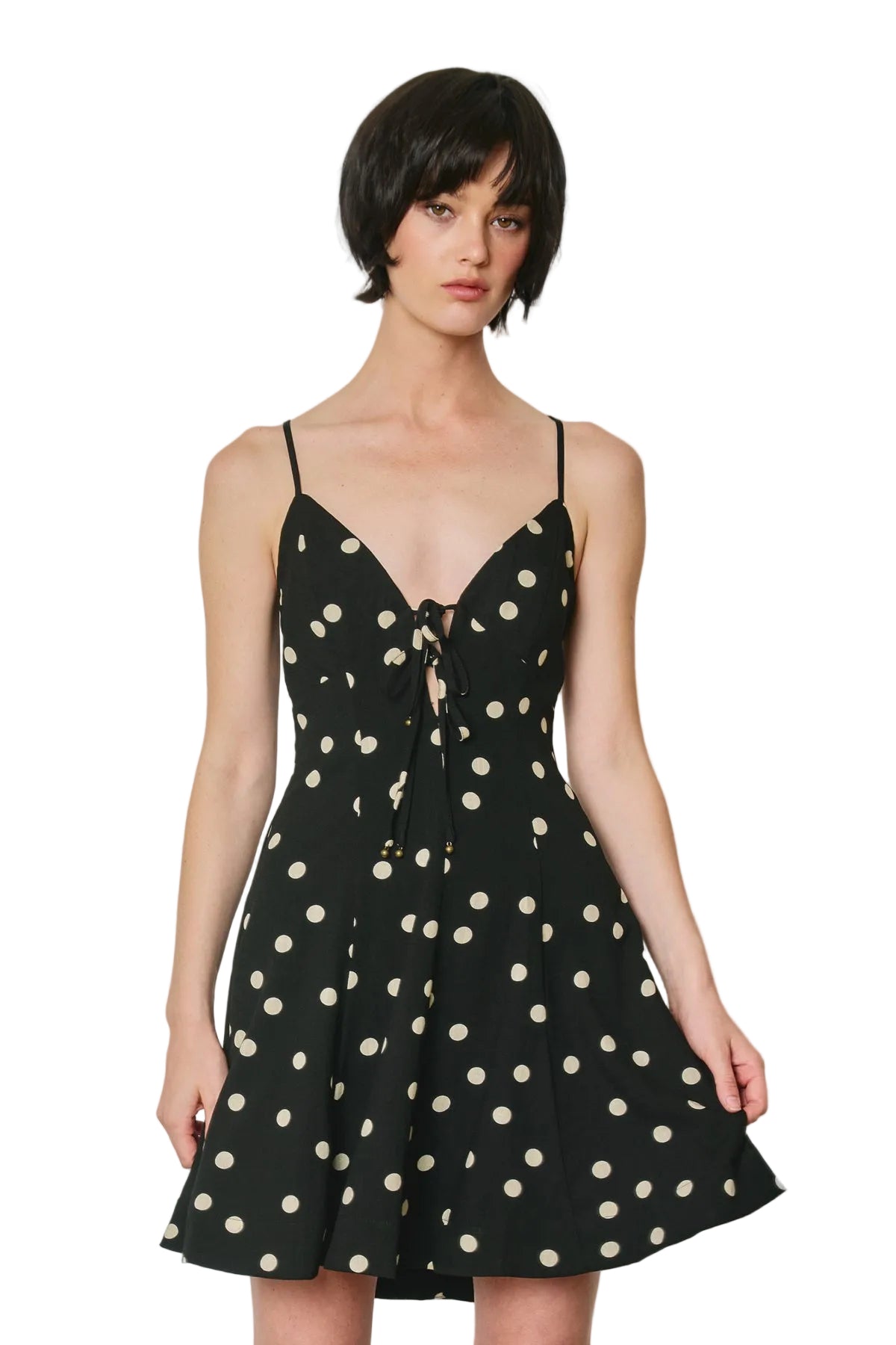 Spaghetti Strap Polka Dot Print Short Dress