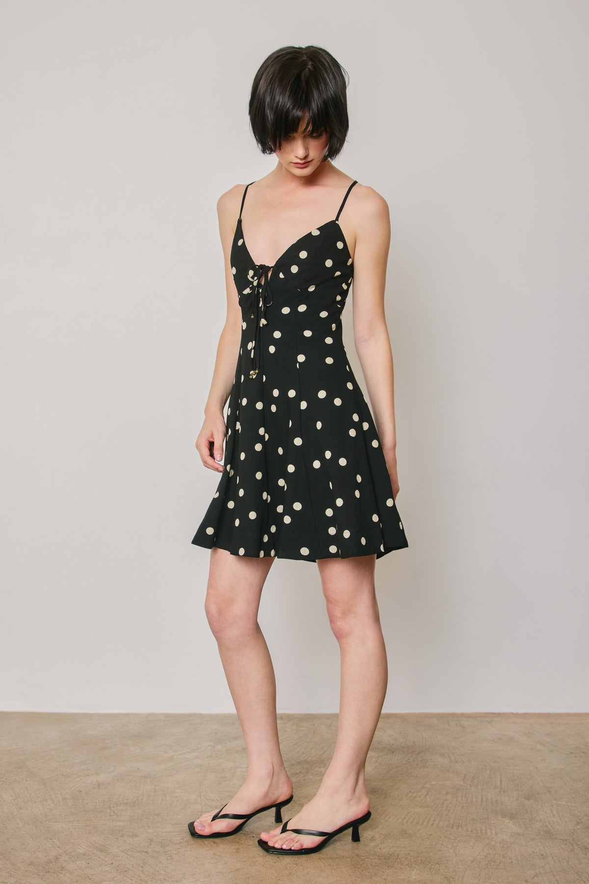Spaghetti Strap Polka Dot Print Short Dress