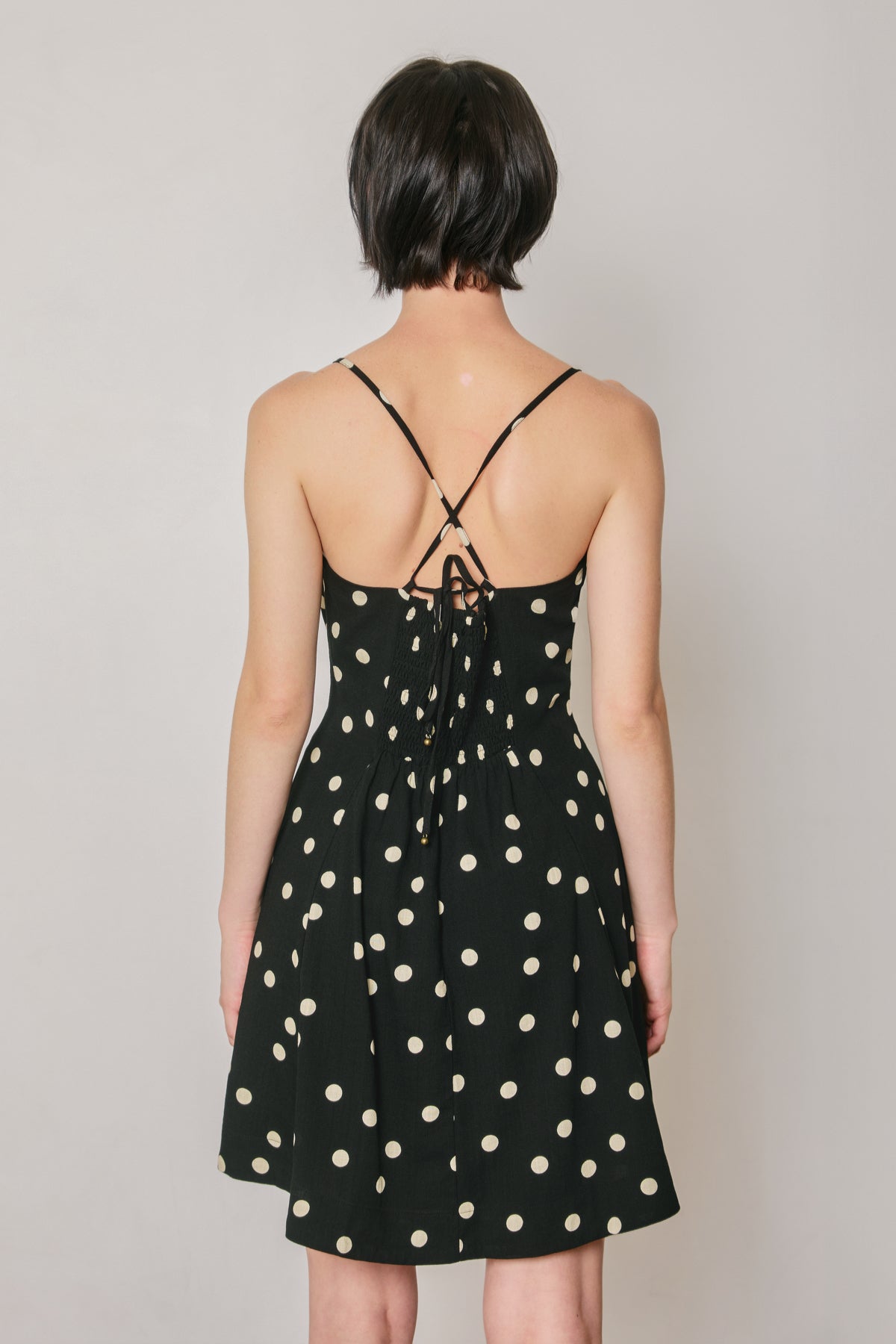 Spaghetti Strap Polka Dot Print Short Dress