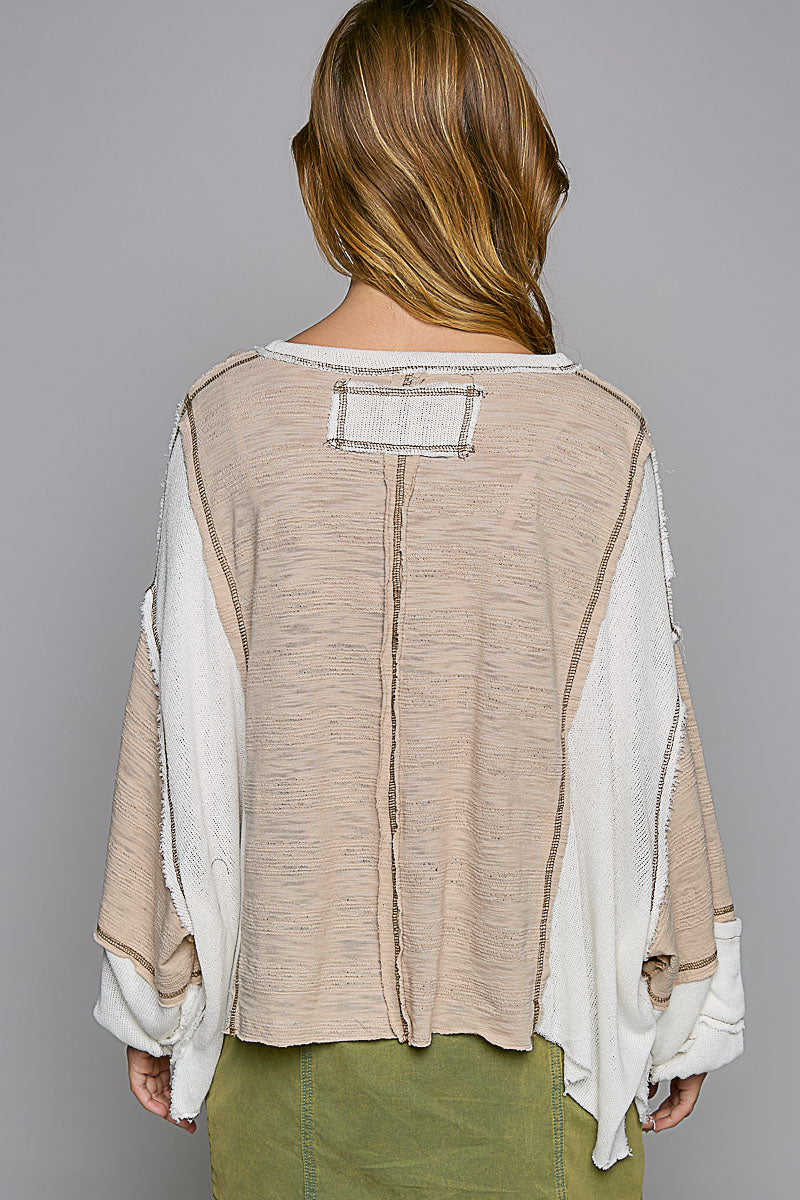 V-Neck Baloon Sleeve Oversize Top