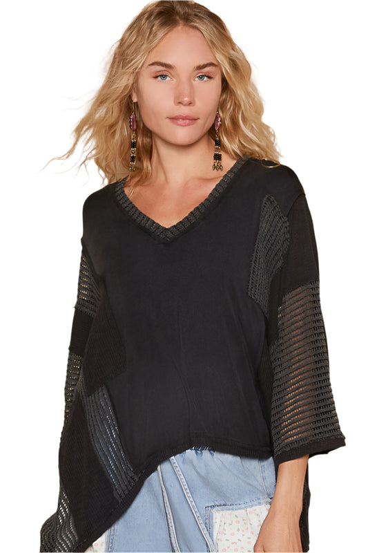 S/S Oversized V-Neck Top