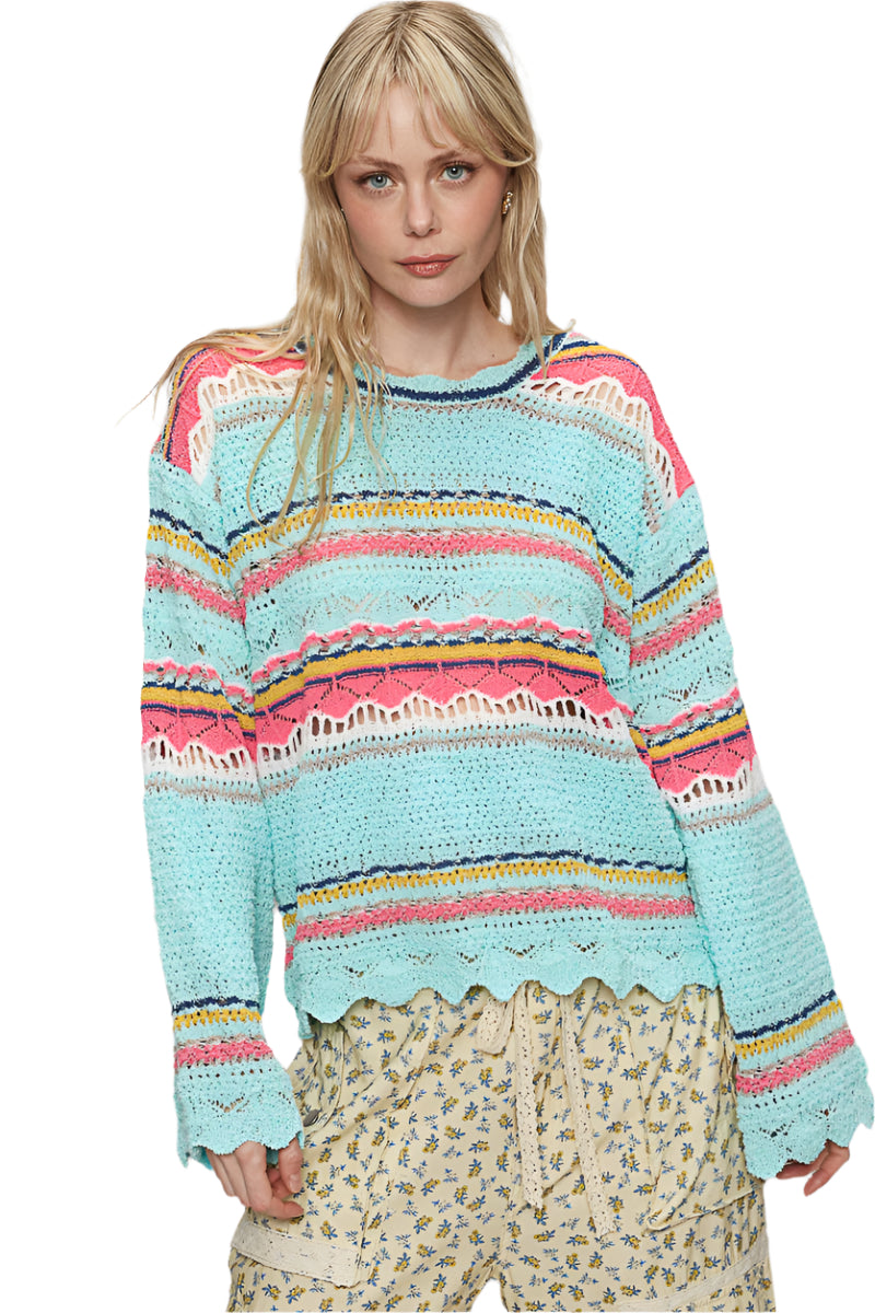 Round Neck Relaxed Fit Knit Sweater