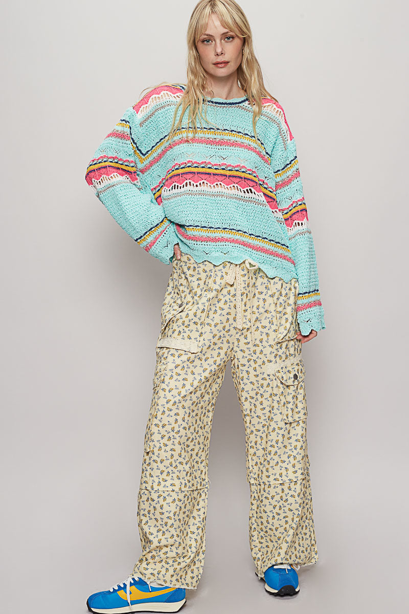 Round Neck Relaxed Fit Knit Sweater