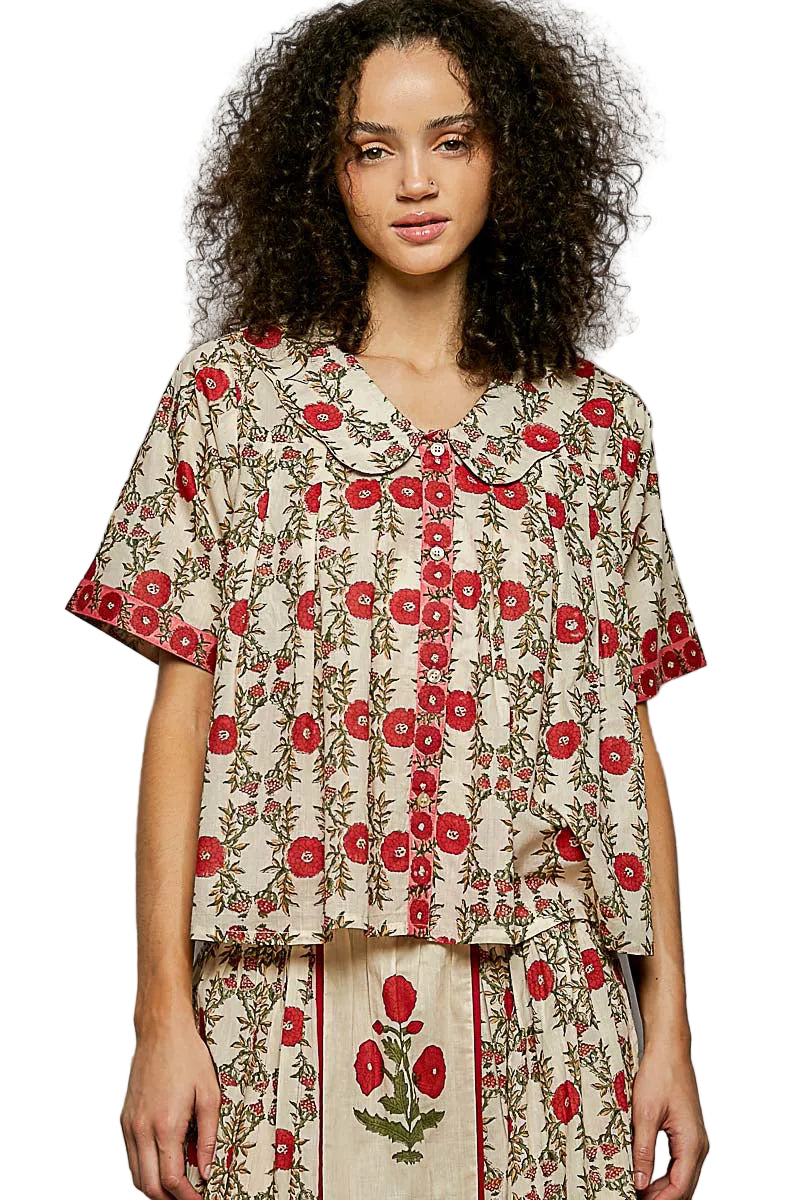 Floral Print Cotton Top