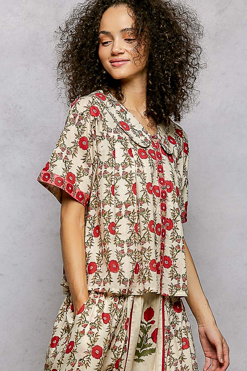 Floral Print Cotton Top