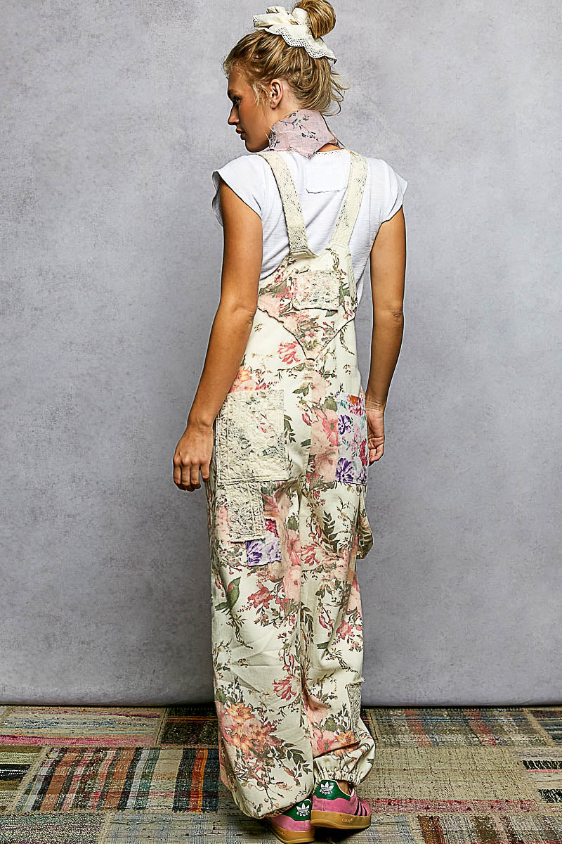 Floral Print Jogger Bottom Overalls