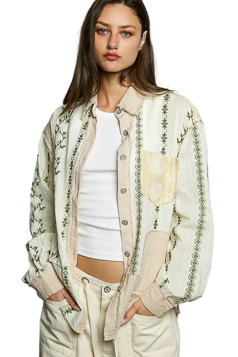 L/S Button Up Shirt with Embroidery