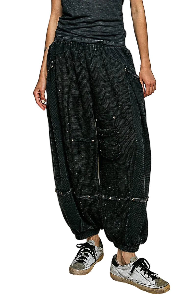 Elastic Waist High Rise Baggy Jogger Pant