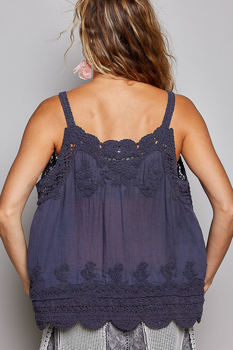 Crochet Sheer Sleeveless Top