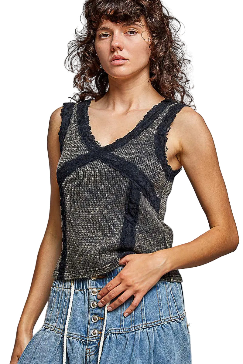 V-Neck Sleeveless Thermal Top