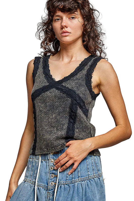 V-Neck Sleeveless Thermal Top