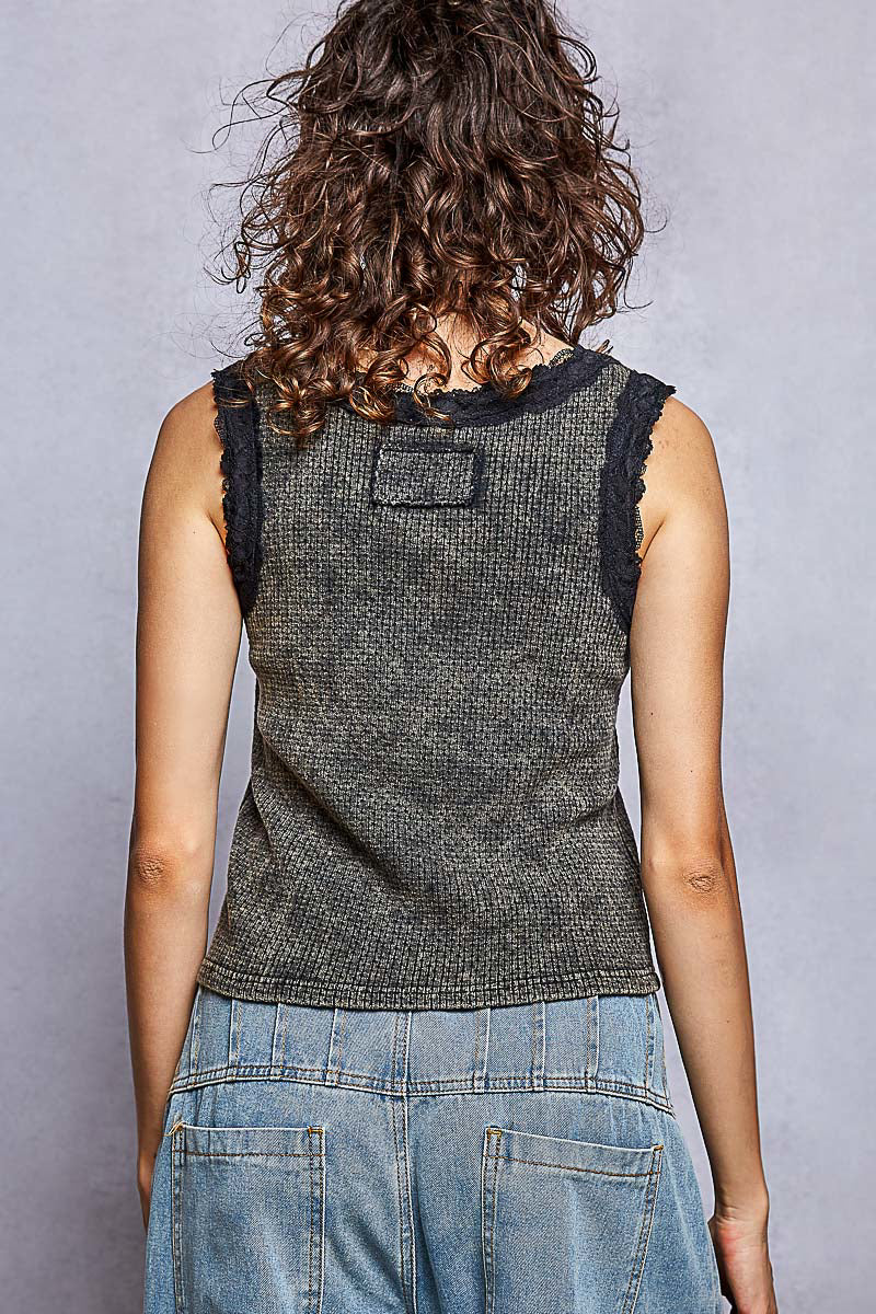 V-Neck Sleeveless Thermal Top