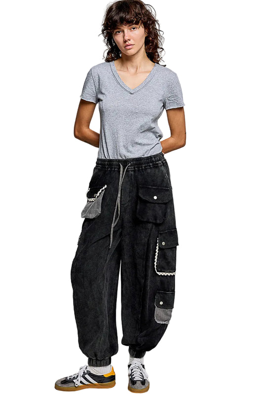 Patchwork Jogger Pants