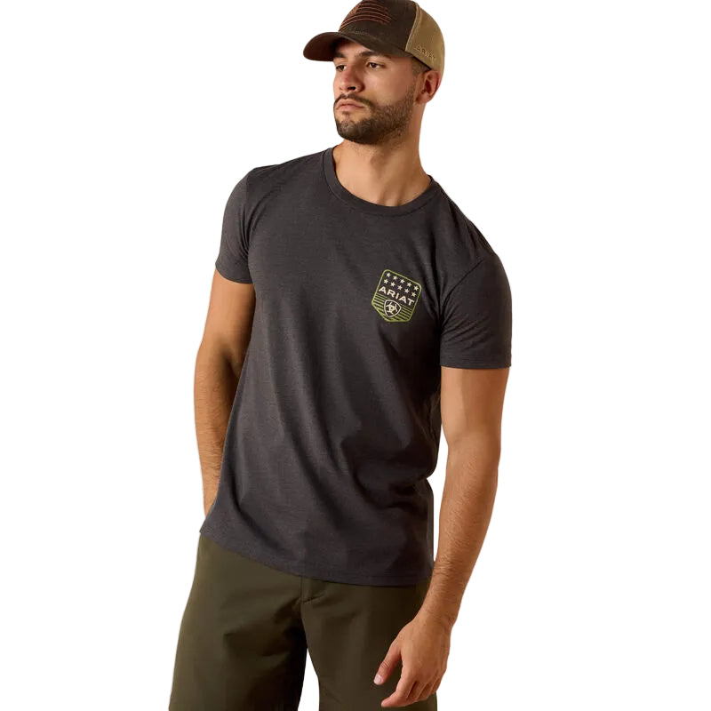 MNS Ariat Stripe Patriotic Badge T-Shirt