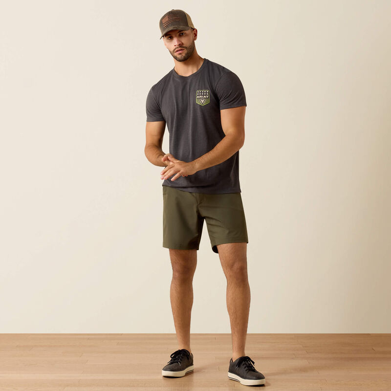 MNS Ariat Stripe Patriotic Badge T-Shirt