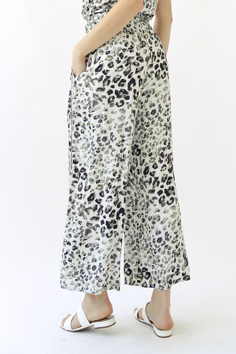 Leopard Print Wide Leg Pants