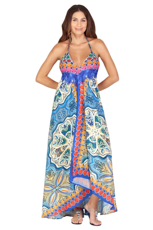 Handkerchief Long Print Dress