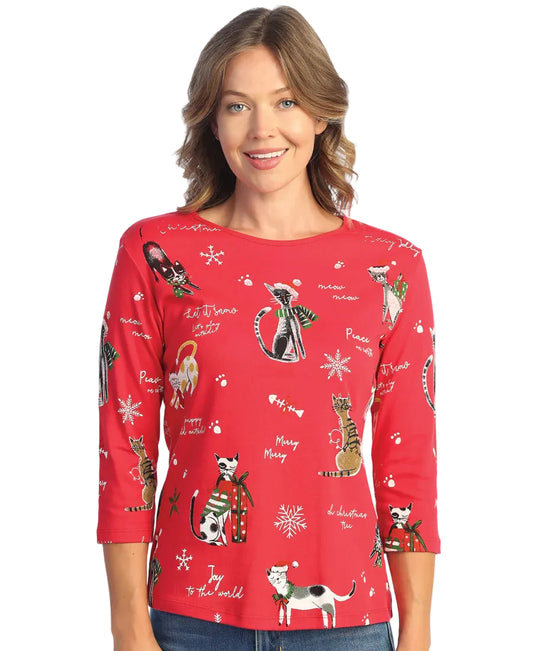 Meow Christmas Top