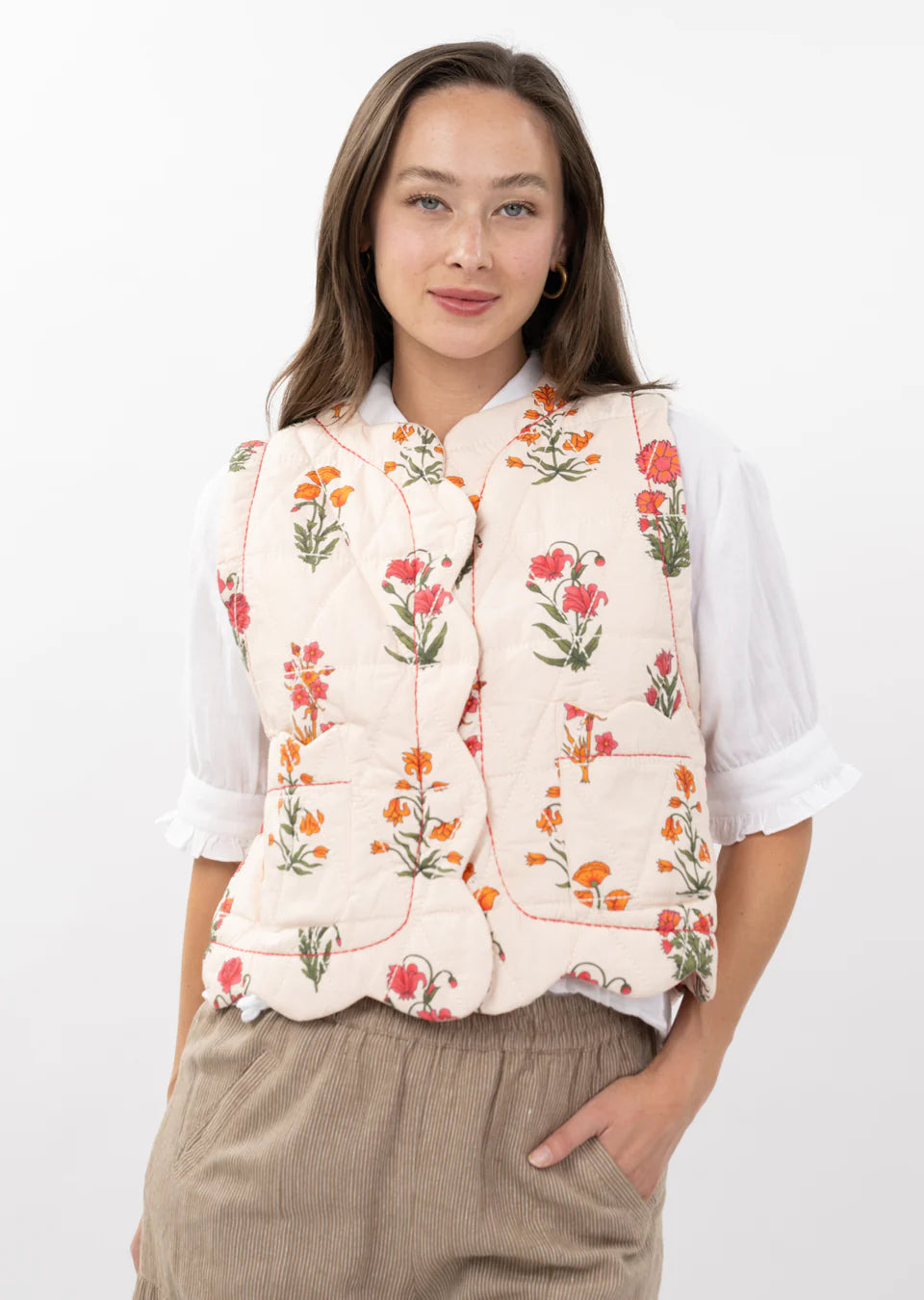 Quilted Scallop Vest