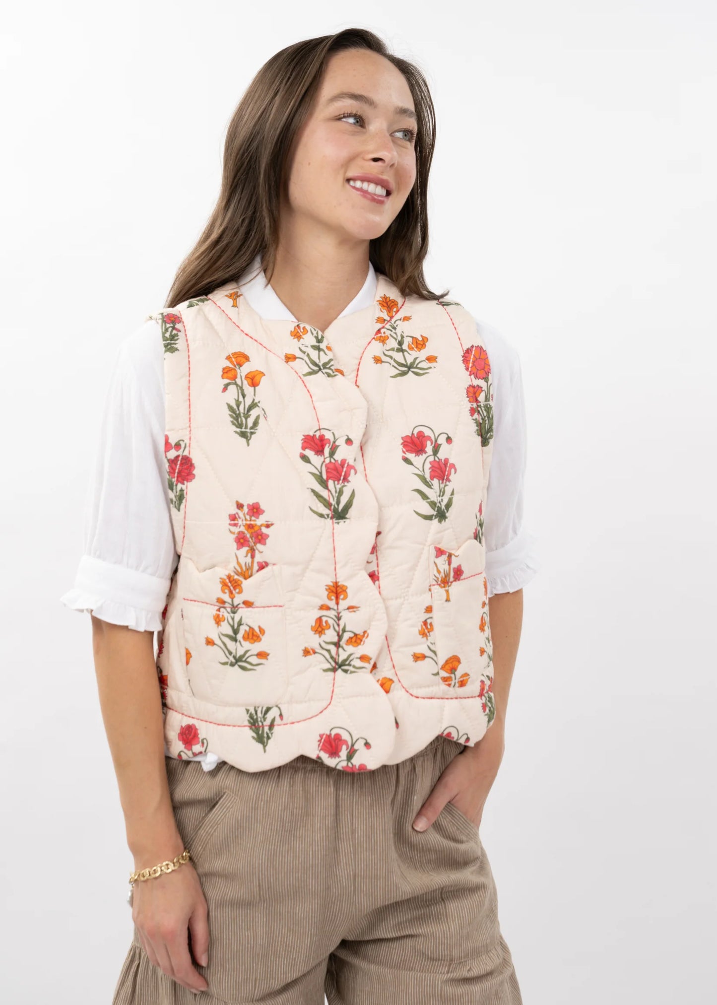 Quilted Scallop Vest