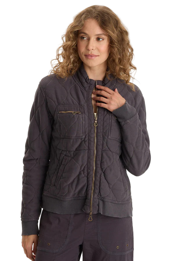 Osment Plush Quilted 4-Pocket Bomber Jacket
